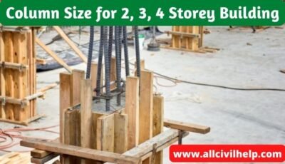 Column Size for 2, 3, 4 Storey Building