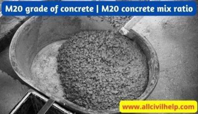 M20 grade of concrete | M20 concrete mix ratio
