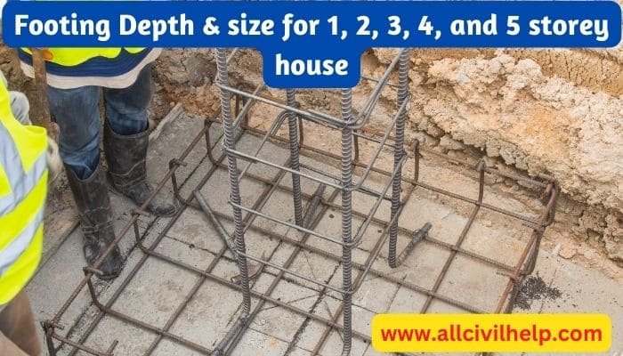 Footing Depth Size For 1 2 3 4 And 5 Storey Houses