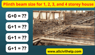 Plinth beam size for 1, 2, 3, and 4 storey house